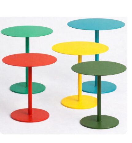 2 MESA LÍNEA COLOR OUTDOOR – SOLRED -Pie redondo-